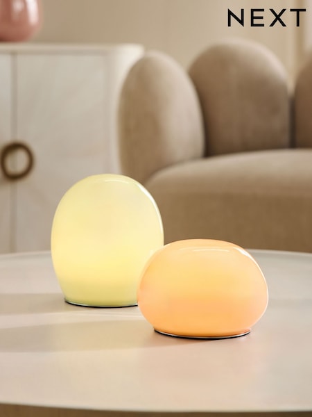 Set of 2 Pink/Green Erielle Rechargeable Table Lamps (H85196) | €70