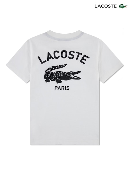 Lacoste White Graphic Core Logo T-Shirt (H85363) | 198 QAR
