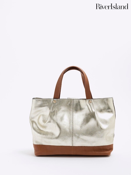 River Island Gold Metallic Shopper Bag (H85602) | 208 QAR