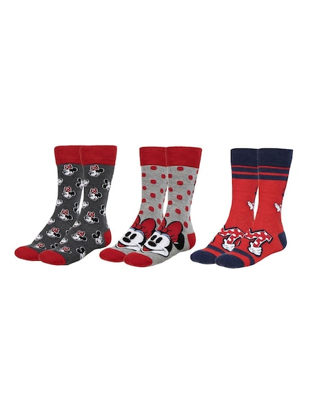 Peers Hardy Red Minnie Print Socks 3 Pack (H85614) | €25