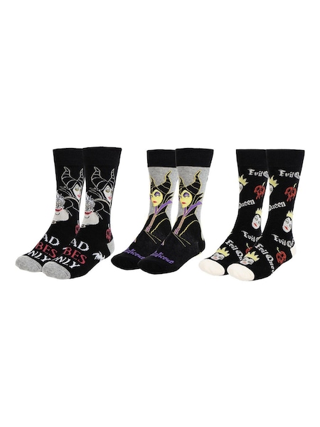 Peers Hardy Disney Villains Print Black Socks 3 Pack (H85619) | €25