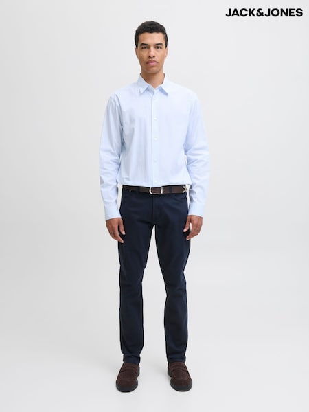JACK & JONES Blue Glenn Slim Fit 5 Pocket Chino Trousers (H85655) | €37