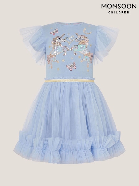 Monsoon Blue Unicorn Embellished Disco Dress (H85668) | €48 - €55