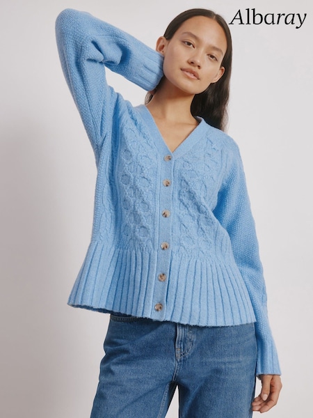 Albaray Blue Cable Peplum Cardigan (H85696) | € 123