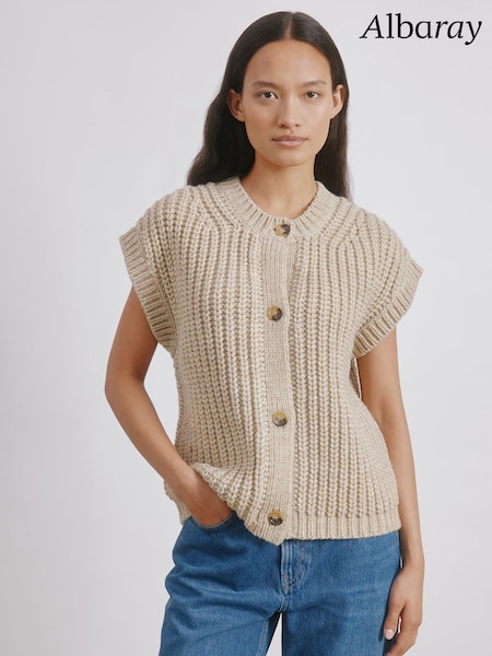 Albaray Cream Chunky Rib Waistcoat (H85703) | €113