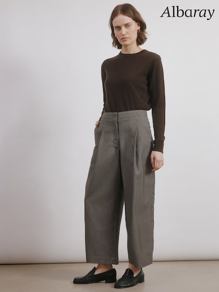 Albaray Houndstooth Brown Trousers (H85705) | €118