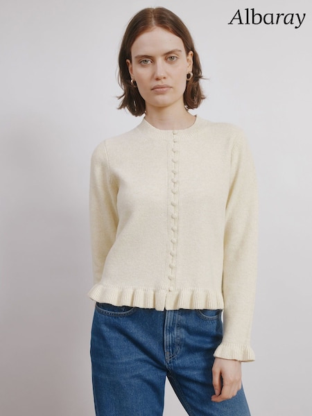 Albaray Cream Frill Multi Button Cardigan (H85716) | €106