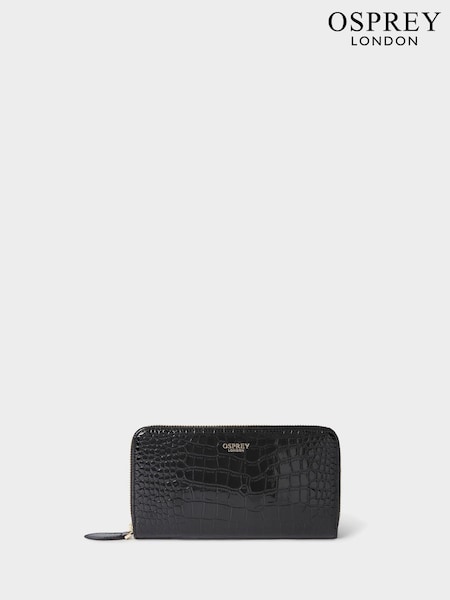 Osprey London Large Fulham Zip Around Black Purse (H85736) | €71