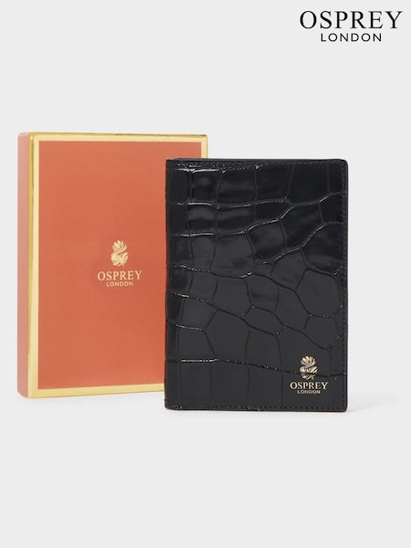 Osprey London The Wentworth Italian Leather Blue Passport Cover (H85752) | €93