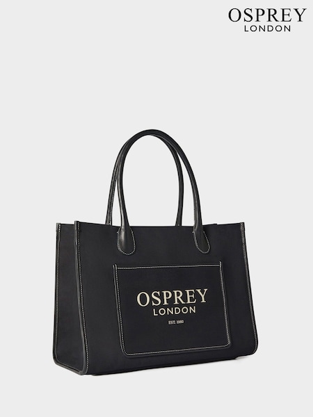 Osprey London The Gaddesden Canvas Black Tote Bag (H85758) | €224