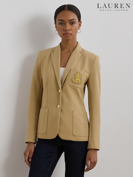 Lauren Ralph Lauren Anfisa Crest Logo Blazer Brown Jacket (H85771) | €356