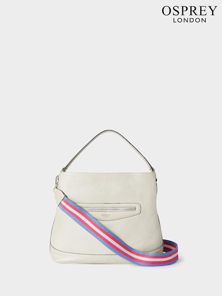 Osprey London Silver The Hendrix Leather Hobo Bag (H85781) | €173