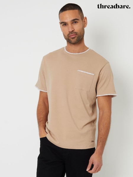 Threadbare Natural Contrast Trim T-Shirt with Pocket (H85783) | €20
