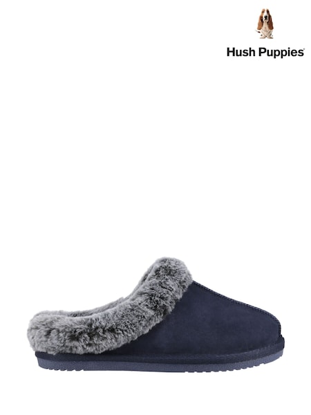 Azul - Hush Puppies Amara Faux Fur Lined Winter Slippers (H85791) | 65 €