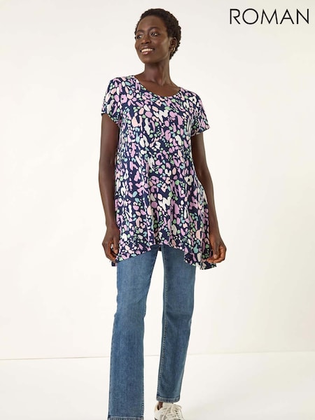 Roman Spot Print Hanky Hem Tunic Top (H85839) | R$ 385