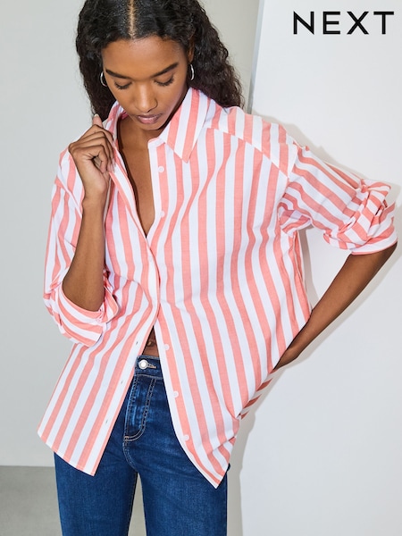 Red/White Stripe Oversized Boyfriend Shirt (H85879) | €37