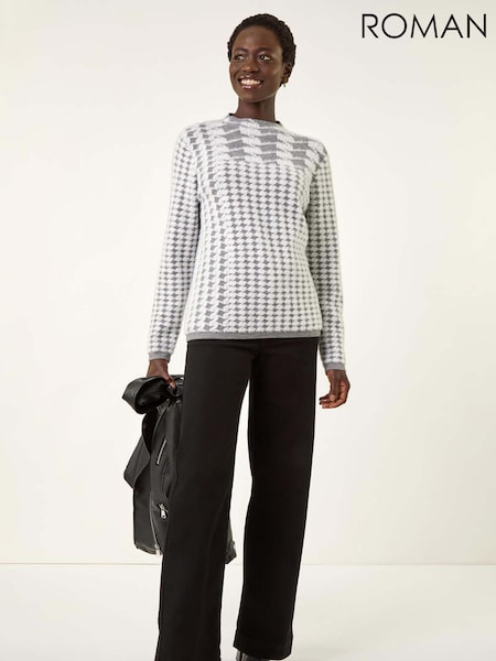 Roman Intarsia High Neck Knit Jumper (H85897) | R$ 580