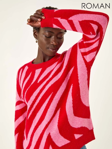 Roman Red Colour Block Knit Jumper (H85902) | €58