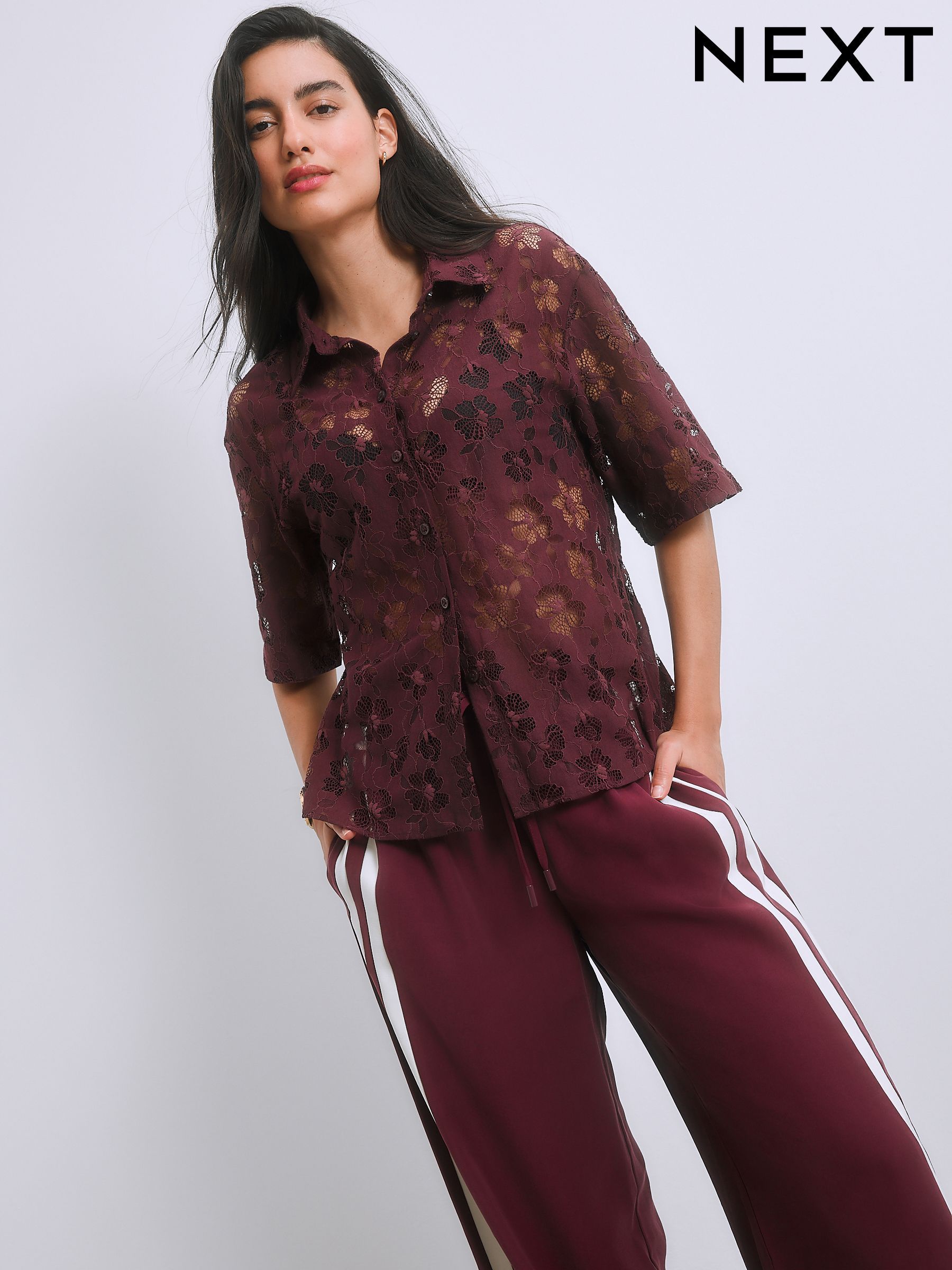 Women's Purple Floral Collared Tops | Next South Africa