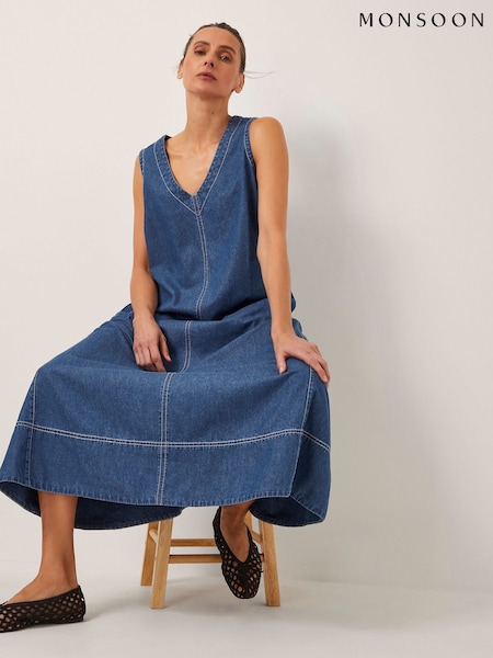 Monsoon Blue Sara Sleeveless Denim Maxi Dress (H86026) | €95