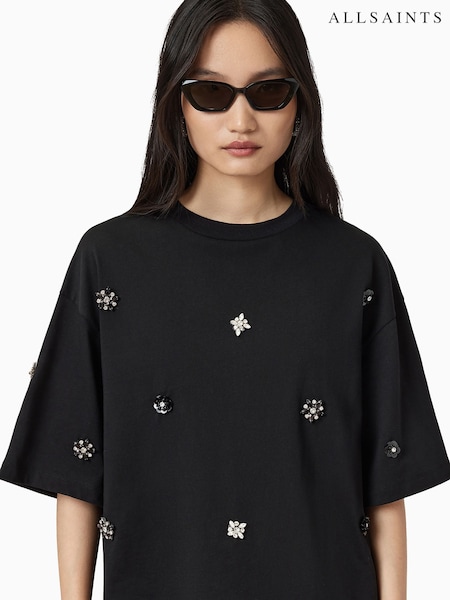 AllSaints Amelie Embroidery T-Shirt (H86438) | R$ 980