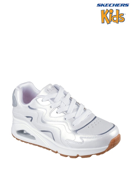 Skechers White Uno Gen1 Wavy Shimmer Trainers (H86507) | AED344