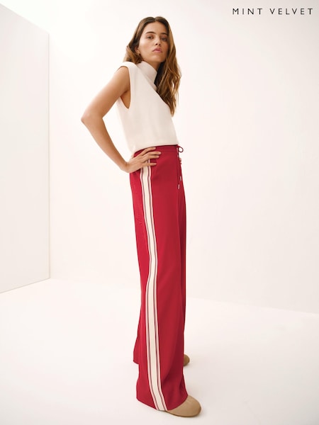 Mint Velvet Red Side Stripe Trousers (H86515) | €126