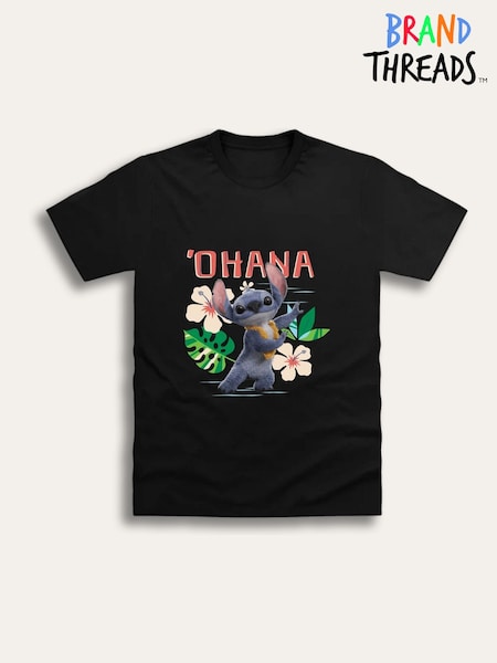 Brand Threads Black Disney Lilo and Stitch Movie T-Shirt (H86599) | €20
