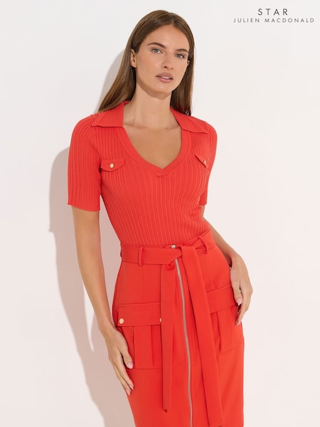 Star by Julien MacDonald Orange Zip Detail Belted Skirt (H86607) | €78