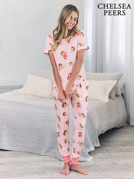 Chelsea Peers Hedgehog Hearts Print Long Pyjamas Set (H86647) | 54 €