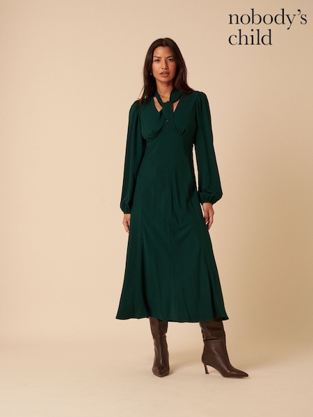 Nobodys Child Green Sadie Midi Dress Plain (H86666) | R$ 880