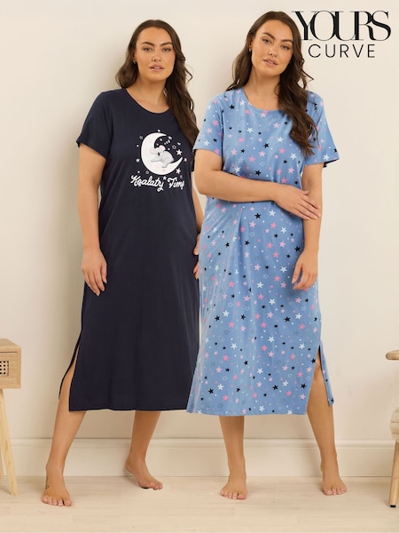 Yours Curve Koalaty Time Midaxi Nightdress 2 Pack (H86703) | R$ 385