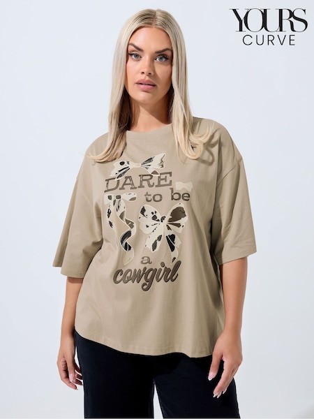 Yours Curve Girls Limited Dare To Be A Cow T-Shirt (H86712) | R$ 195
