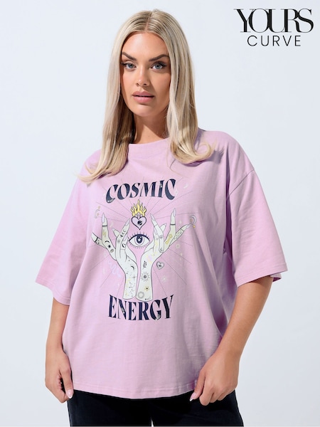 Yours Curve Limited Cosmic Energy T-Shirt (H86719) | R$ 195