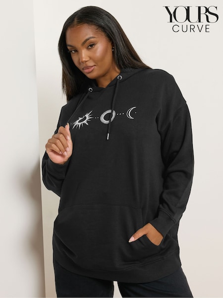 Yours Curve Black Celestial Dreamer Hoodie (H86731) | 144 QAR