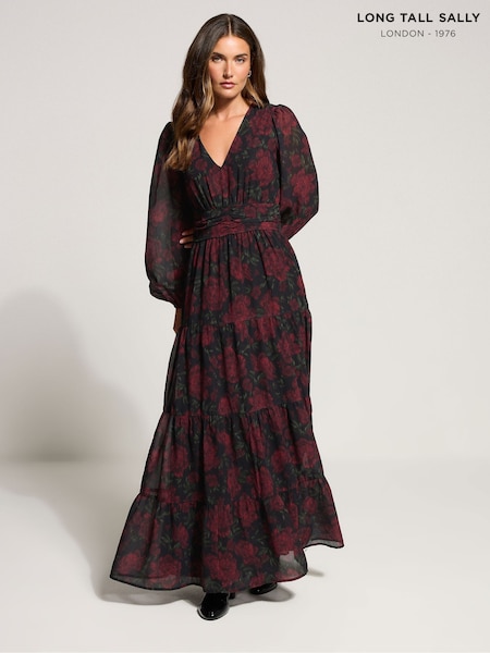 Long Tall Sally Red Floral Print Maxi Dress (H86750) | €66
