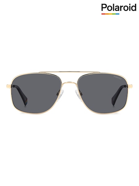 Polaroid Gold Rectangular Sunglasses in Gold (H86767) | €80