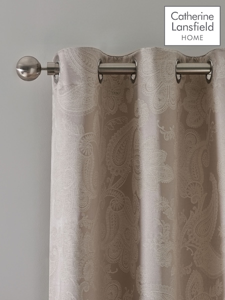 Catherine Lansfield Champagne Gold Opulent Jacquard Lined Eyelet Curtains (H87119) | €93