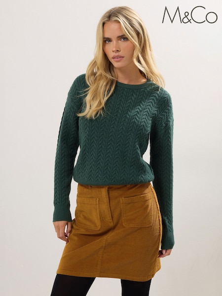 M&Co Brown Petite Cord A-Line Skirt (H87212) | €44