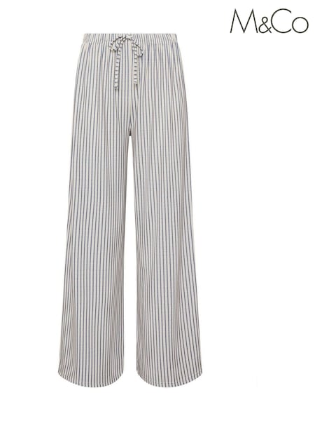 M&Co Blue Stripe Wide Leg Trousers (H87279) | R$ 325