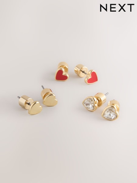 Rot - Heart Stud Earrings 3 Pack (H87324) | 20 €