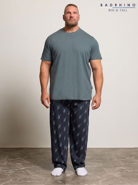 BadRhino Big & Tall Blue Stag Pyjamas Set (H87399) | R$ 335