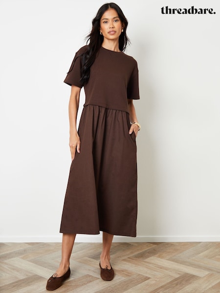 Threadbare 2-in-1 Sweat Dress with Poplin Skirt (H87543) | R$ 420