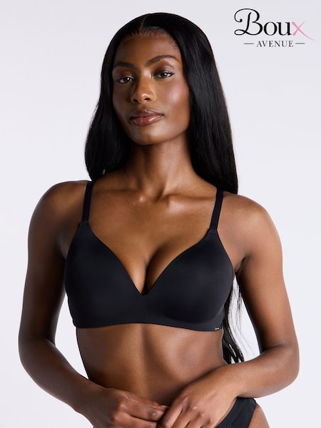 Boux Avenue Non Wired Comfort Microfibre Plunge Black Bra (H87613) | €29