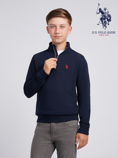 U.S. Polo Assn. Blue Double Horsemen ¼ Zip Sweatshirt (H87735) | 198 QAR - 238 QAR