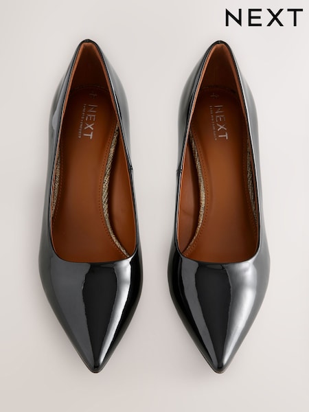 Black Extra Wide Fit Forever Comfort® Point Toe Court Heels (H87813) | AED122