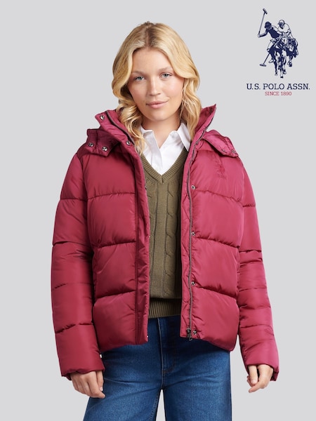 U.S. Polo Assn. Purple Sateen Puffer Jacket (H87889) | R$ 1.235