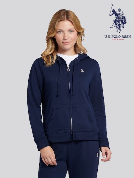 U.S. Polo Assn. Blue Womens Double Horsemen Zip Through Sweatshirt (H87900) | R$ 590
