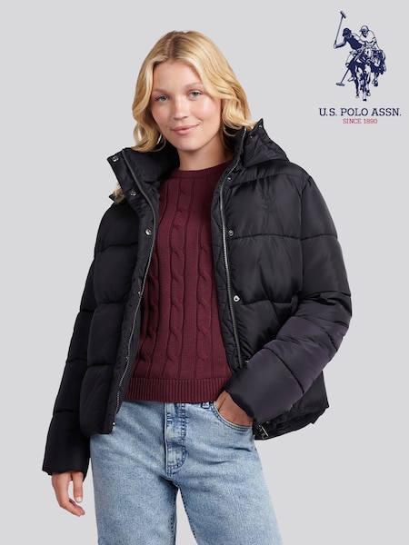 U.S. Polo Assn. Black Sateen Puffer Jacket (H87906) | €166