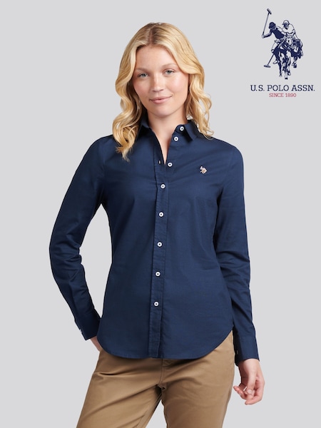U.S. Polo Assn. Blue Light Wash Stretch Classic Fit Oxford Shirt (H87914) | € 94